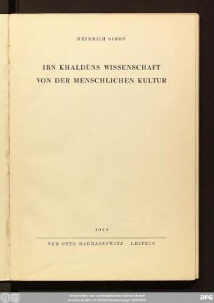 Ibn Khaldūns Wissenschaft von der menschlichen Kultur