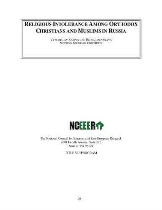 Religious intolerance among orthodox Christians and Muslims in Russia