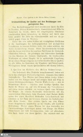 Ortsbeschreibung der Quellen und ihre Beziehungen zum geologischen Bau