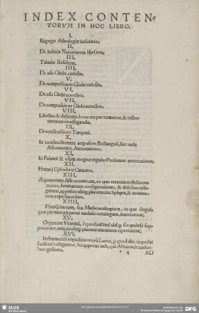 INDEX CONTENTORVM IN HOC LIBRO.