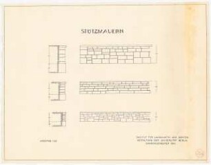 Stützmauern: Ansichten, Schnitte 1:20