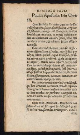 Paulus Apostolus Iesu Christi. [Caput I.]