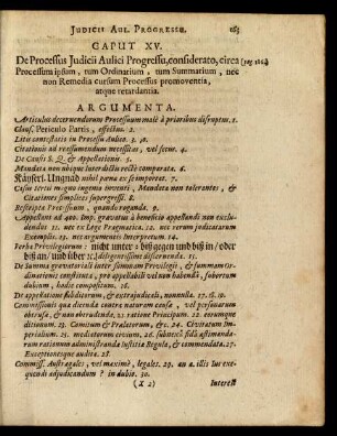 Caput XV. De Processus Judicii Aulici Progressu, considerato, circa Processum ipsum, tum Ordinarium, tum Summarium, nec non Remedia cursum Processus promoventia, atque retardantia.