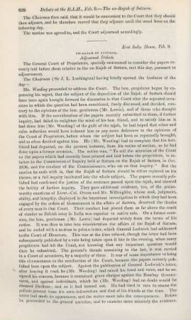 East-India House, Feb. 9. Ex-Radjah of Sattara. Adjourned debatte