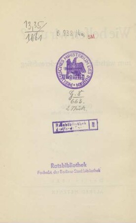 Stempel: Preussisches Ministerium des Innern