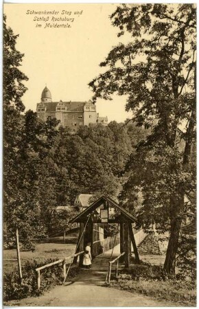 Rochsburg. Schwankender Steg u. Schloss