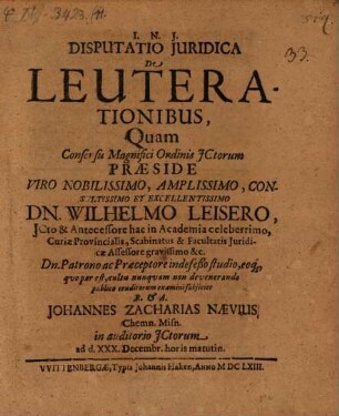 Diss. de leuterationibus