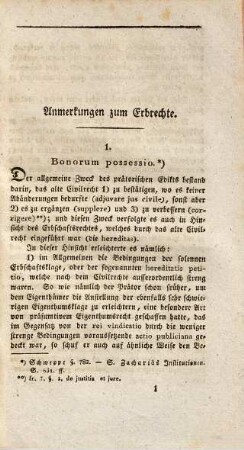 Erläuterungen zu den Lehren des Erbrechts und der Wiedereinsetzung in den vorigen Stand : zum Behufe seiner Vorlesungen nach A. Schweppes Leitfaden