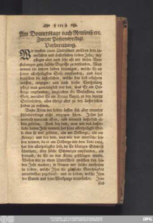 Am Donnerstage nach Reminiscere. Zweyte Paßionspredigt.