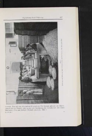 Abb. 5 Enfleurage und Defleurage (nach Gildemeister und Hoffmann, Die ätherischen Öle)