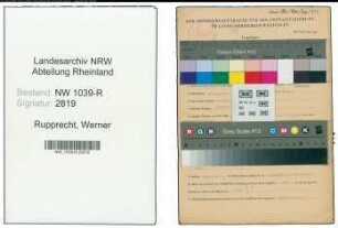 Entnazifizierung Werner Rupprecht , geb. 12.11.1906 (Versicherungsinspektor)