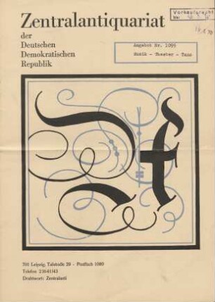 Nr. 1099: Musik-Theater-Tanz