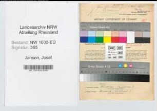 Entnazifizierung Josef Jansen, geb. 04.05.1895 (Oberinspektor)