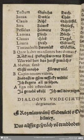 Dialogus Undecimus de granario
