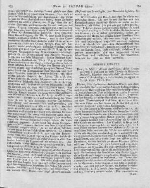 Dodwell, E.: Alcuni bassirilievi della Grecia descritti e pubblicati in otto tavole. Rom: Mori 1812