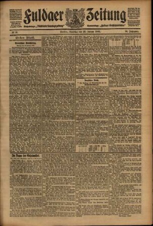 Erste Ausgabe vom Samstag, den 23. Januar 1909.