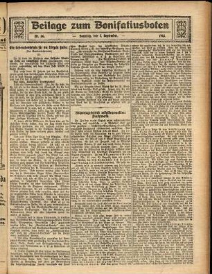 Zweite Ausgabe vom Sonntag, den 07. September 1913.