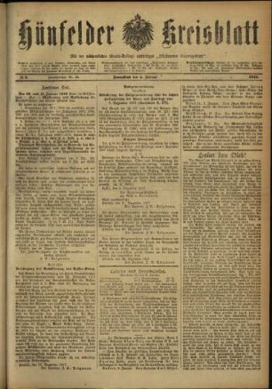 Ausgabe vom Samstag, den 05. Januar 1918.
