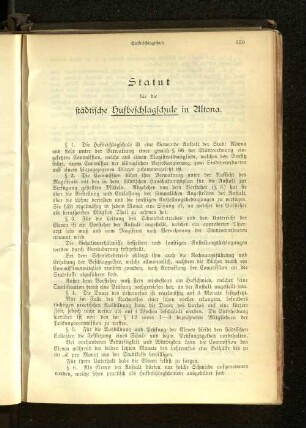 Statut für die städtische Hufbeschlagschule in Altona.