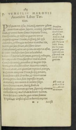 P. Vergilii Maronis Aeneidos Liber Tertius.