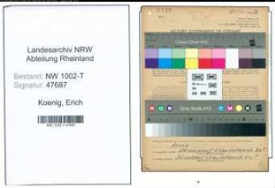 Entnazifizierung Erich Koenig , geb. 23.09.1907 (Techniker)