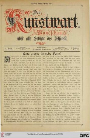 Heft 11 (1. Märzheft 1894)
