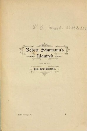 Robert Schumann's Manfred