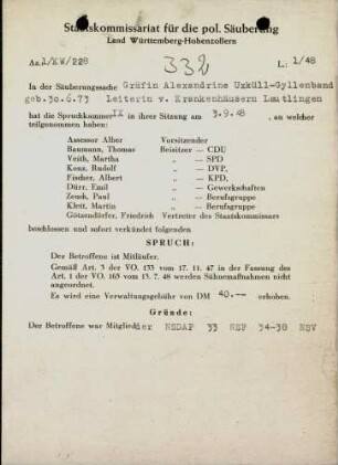 Uxküll-Gyllenband, Alexandrine, Gräfin