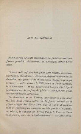 Avis au lecteur