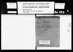 Designation der löwensteinischen leibeigenen Untertanen im Amt Habitzheim