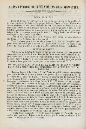 Bahías y puertos de Luzon y de las islas adyacentes