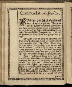 Commendatio defunctæ.