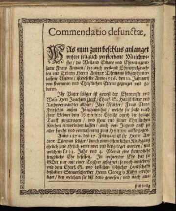 Commendatio defunctæ.