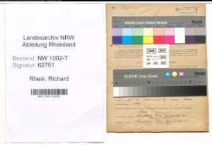 Entnazifizierung Richard Rhein , geb. 04.10.1888 (Installateur)