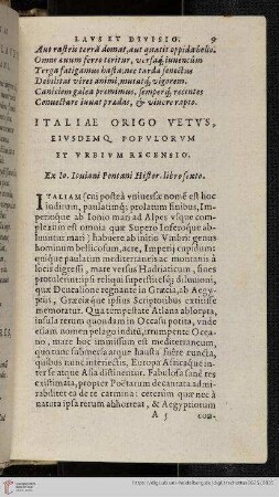 Italiae Origo Vetus, Eiusdemq. Populorum Et Urbium Recensio