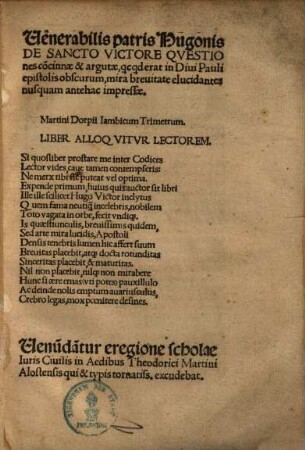 Questiones co[n]cinnae et argutae : quidquid erat in Divi Pauli epistolis obscurum, mira brevitate ducidantes ...
