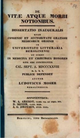 De vitae atque morbi notionibus : dissertatio inauguralis