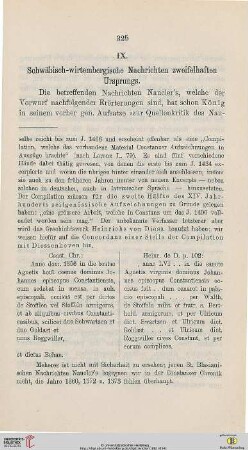IX. Schwäbisch-wirtembergische Nachrichten zweifelhaften Ursprungs