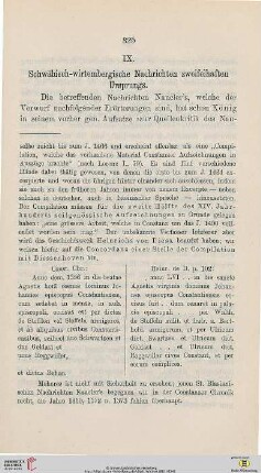 IX. Schwäbisch-wirtembergische Nachrichten zweifelhaften Ursprungs