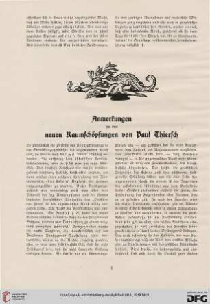 Anmerkungen zu den neuen Raumschöpfungen von Paul Thiersch