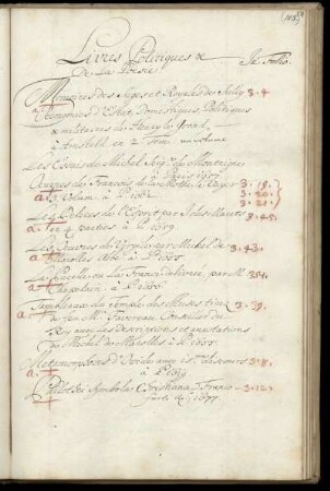 Livres politiques & de la poesie in folio