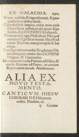 Alia Ex Novo Testamento.