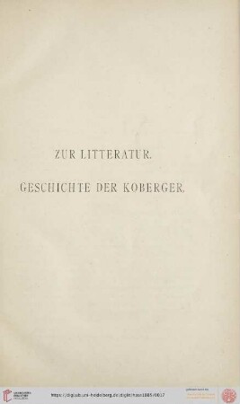 Zur Litteratur: Geschichte der Koberger