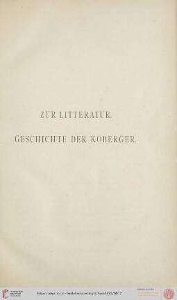 Zur Litteratur: Geschichte der Koberger