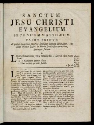 1-183, Sanctum Jesu Christi Evangelium Secundum Matthaeum