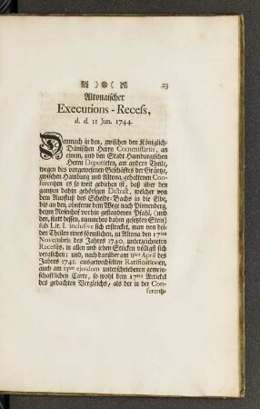Altonaischer Executions - Recefs, ...