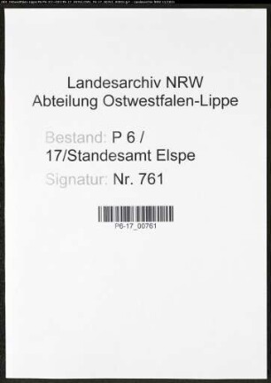 Heiratsregister Standesamt Elspe