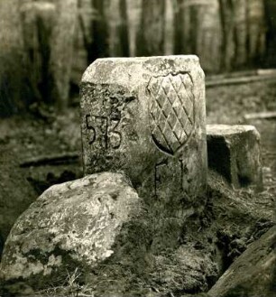 Hohenecken: Grenzstein im Reichswald. Pfälzisches Wappen. Bendert