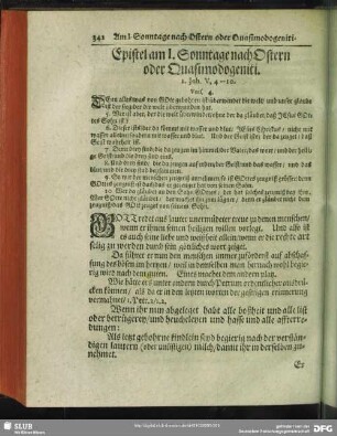 Epistel am I. Sonntage nach Ostern oder Quasimodogeniti. 1. Joh. V, 4 -- 10. Vers. 4.