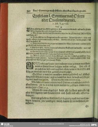 Epistel am I. Sonntage nach Ostern oder Quasimodogeniti. 1. Joh. V, 4 -- 10. Vers. 4.